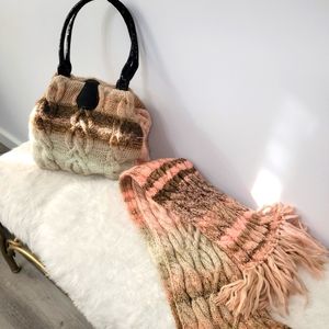 Bag and scarf set real handmade